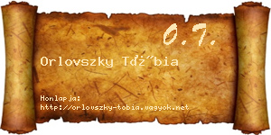 Orlovszky Tóbia névjegykártya